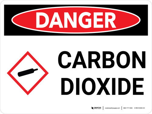 Danger: Carbon Dioxide Landscape With Icon - Wall Sign