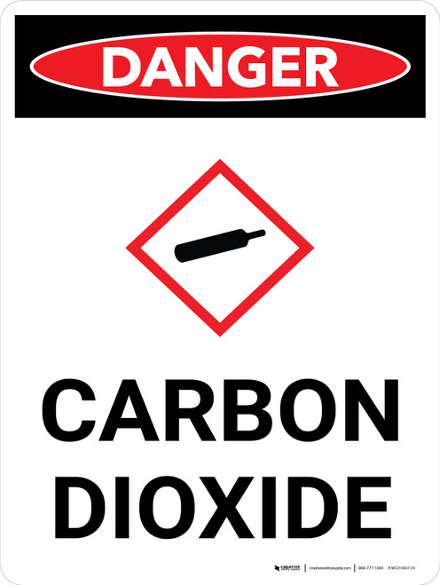 Danger: Carbon Dioxide Portrait With Icon - Wall Sign