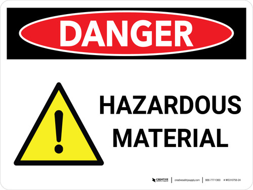 Danger: Hazardous Material Landscape with Icons - Wall Sign