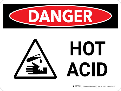 Danger: Hot Acid Landscape with Icon - Wall Sign