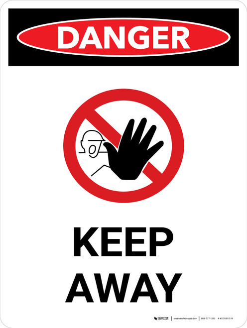 Danger: Keep Away Portrait with Icon - Wall Sign