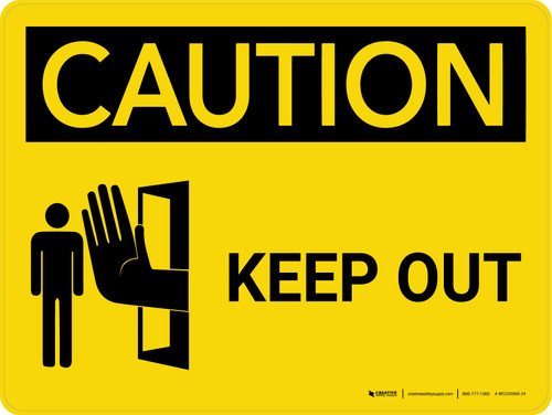 Caution: Keep Out Landscape With Icon - Wall Sign