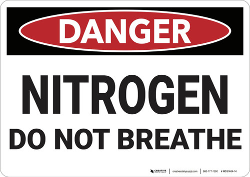 Danger: Nitrogen Do Not Breath - Wall Sign