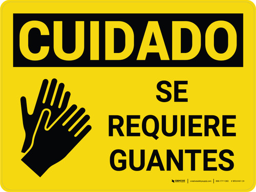 Caution: Gloves Required Spanish Landscape With Icon - Wall Sign