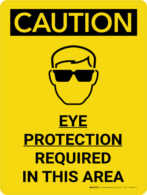 Caution: PPE Eye Protection Required In This Area Portrait With Icon - Wall Sign