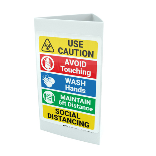 Social Distance List Portrait - Tri-fold Sign