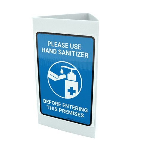 Please Use Hand Sanitizer Before Entering This Premises Portrait - Tri-fold Sign