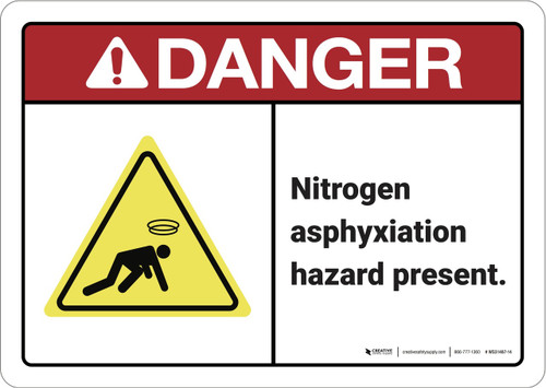 Danger: Nitrogen Asphyxiation Hazard ANSI - Wall Sign