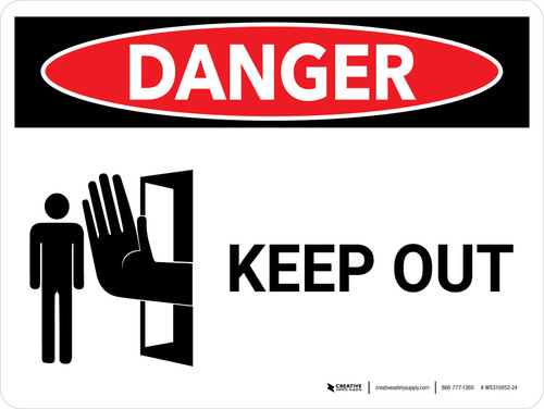 Danger: Keep Out Roof Landscape with Graphic - Wall Sign