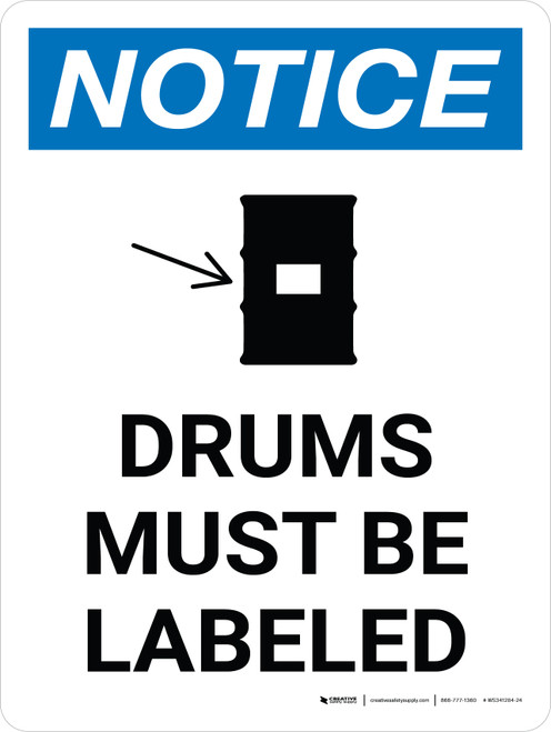 Notice: Drums Must be Labeled Portrait with Graphic