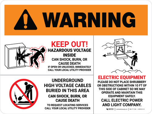 Warning: Hazardous Voltage And Equipment - Multiple Hazards Landscape ...