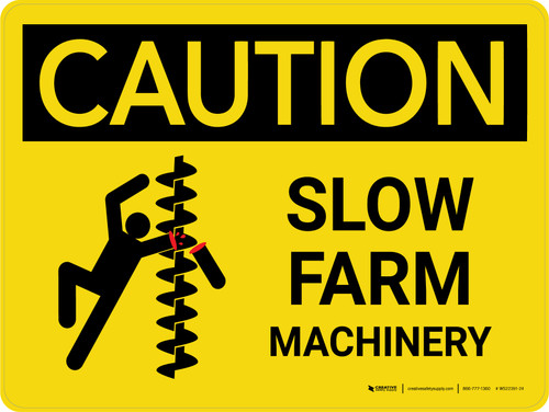 Caution: Slow Farm Machinery Landscape - Wall Sign