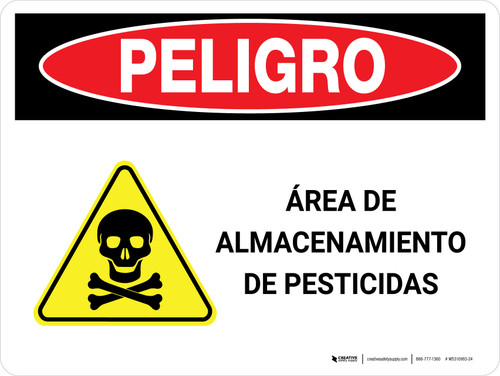 Danger: Pesticide Storage Area Spanish Landscape - Wall Sign