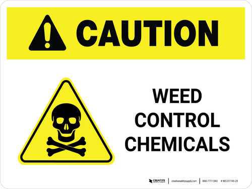 Caution: Weed Control Chemicals Landscape - Wall Sign