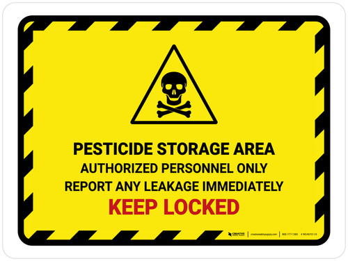 Pesticide Storage Area Authorized Personnel Landscape - Wall Sign
