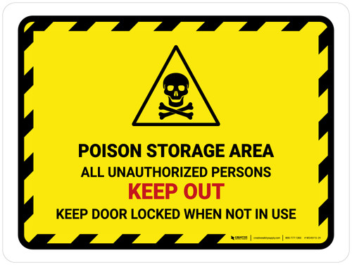Poison Storage Area All Unauthorized Landscape - Wall Sign