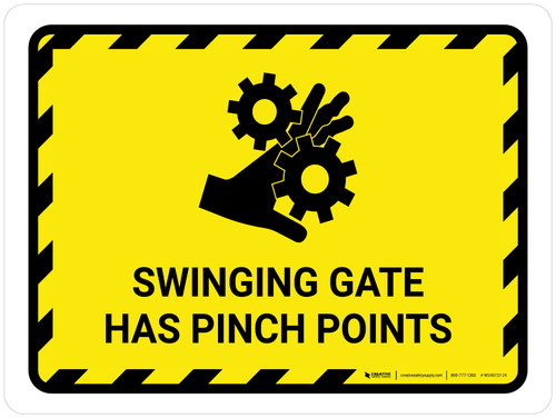 Swinging Gate Has Pinch Points Landscape - Wall Sign