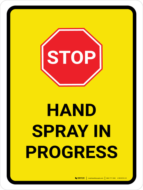 Hand Spray In Progress Portrait - Wall Sign