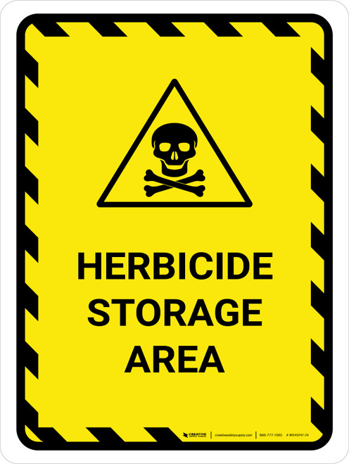 Herbicide Storage Area Portrait - Wall Sign