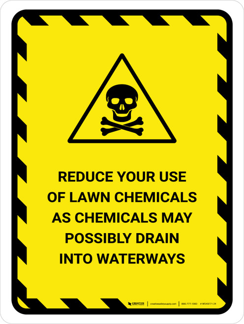 Reduce Your Use Of Lawn Chemicals Portrait - Wall Sign