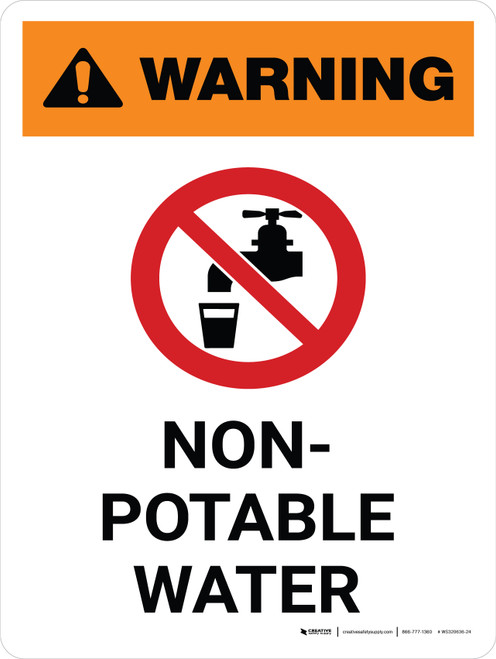 Warning: Non Potable Water Portrait White With Icon