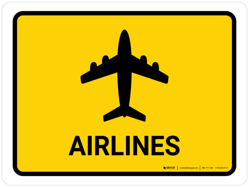 Airlines Yellow Landscape - Wall Sign