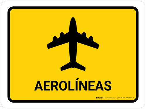 Airlines Yellow Spanish Landscape - Wall Sign