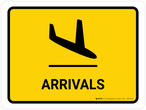 Arrivals Yellow Landscape - Wall Sign