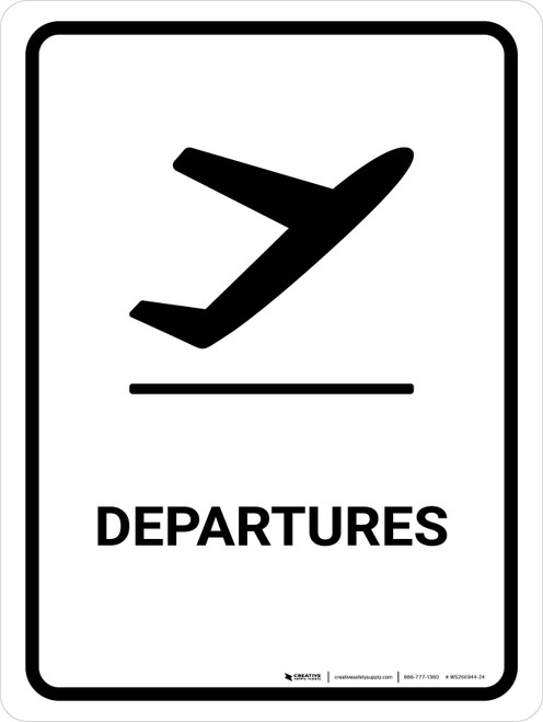 Departure White Portrait - Wall Sign