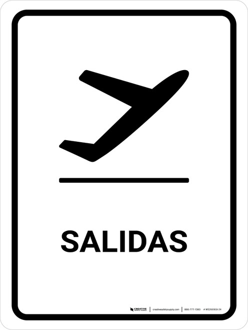 Departure White Spanish Portrait - Wall Sign