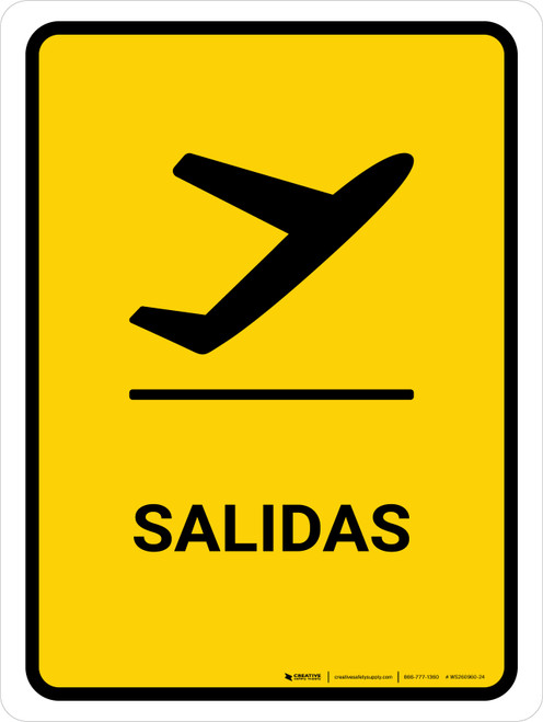 Departure Yellow Spanish Portrait - Wall Sign