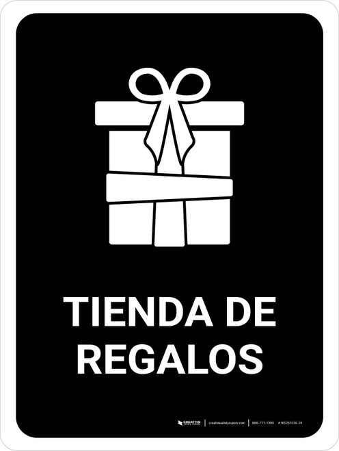 Gift Shop Black Spanish Portrait - Wall Sign