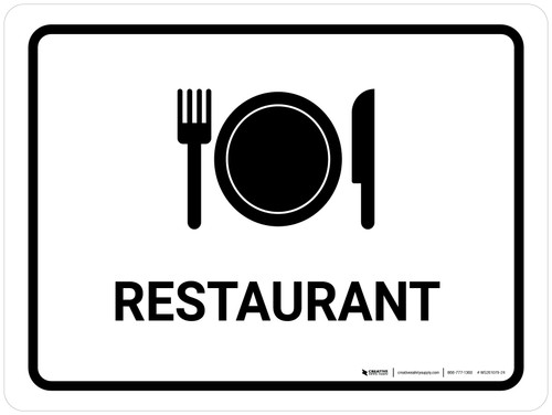 Restaurant White Landscape - Wall Sign