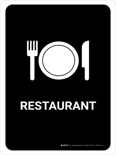 Restaurant Black Portrait - Wall Sign