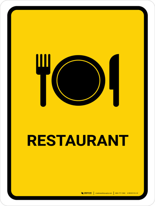Restaurant Yellow Portrait - Wall Sign