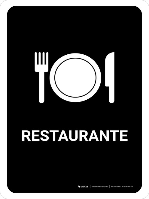 Restaurant Black Spanish Portrait - Wall Sign