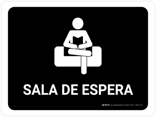 Waiting Room Black Spanish Landscape - Wall Sign