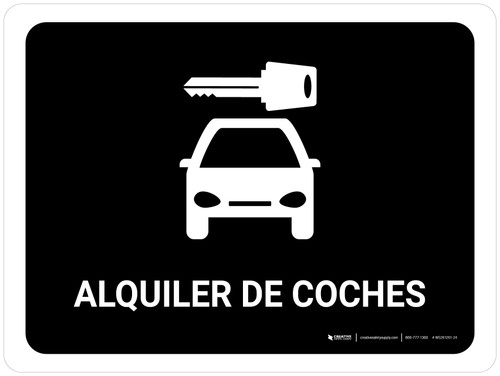 Car Rental Black Spanish Landscape - Wall Sign