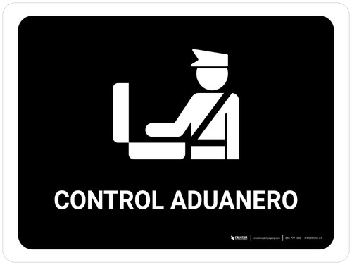 Customs Control Black Spanish Landscape - Wall Sign
