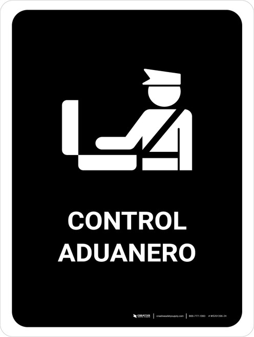 Customs Control Black Spanish Portrait - Wall Sign
