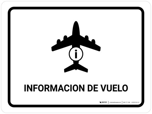 Flight Information White Spanish Landscape - Wall Sign