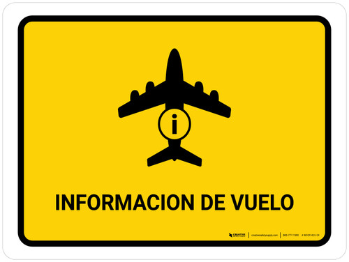Flight Information Yellow Spanish Landscape - Wall Sign