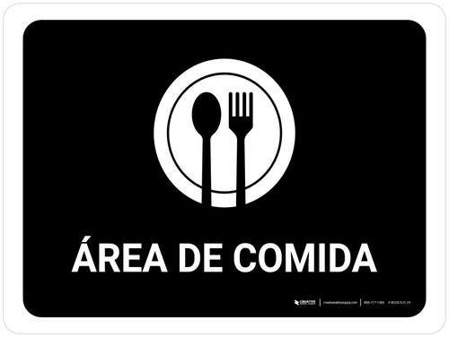 Food Court Black Spanish Landscape - Wall Sign