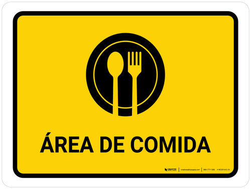 Food Court Yellow Spanish Landscape - Wall Sign