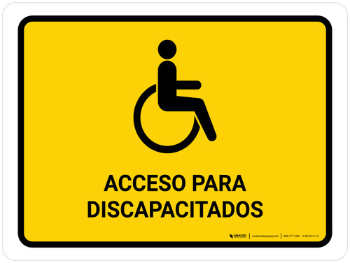 Handicapped Access Yellow Spanish Landscape - Wall Sign
