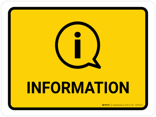 Information Yellow Landscape - Wall Sign
