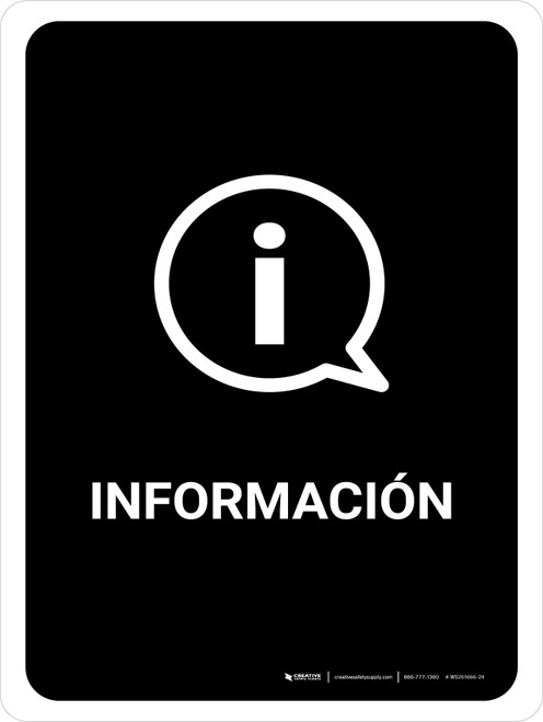 Information Black Spanish Portrait - Wall Sign