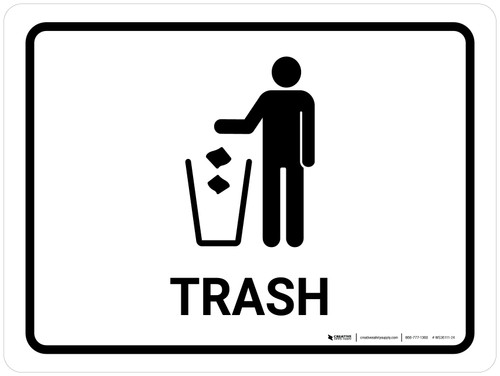 Trash White Landscape - Wall Sign