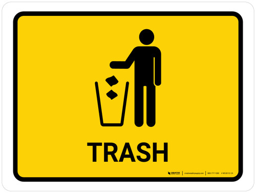 Trash Yellow Landscape - Wall Sign