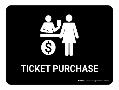 Ticket Purchase Black Landscape - Wall Sign